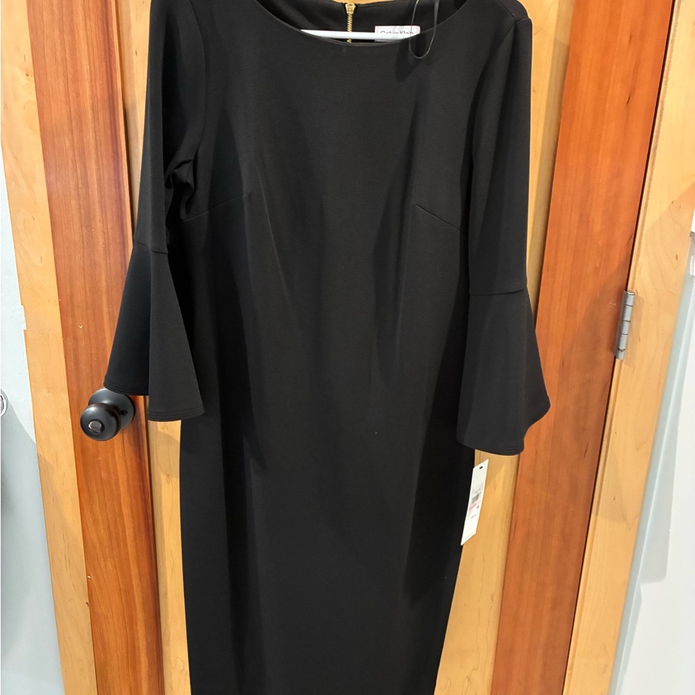 Calvin Klein Elegant Black Long Sleeve Dress